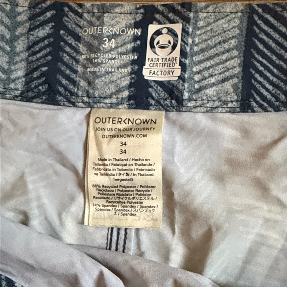 Outerknown Black And Gray Patterned Board Shorts - image 3